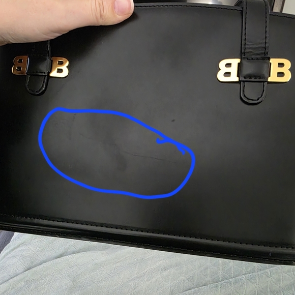 Vintage Bally Black Leather Shoulder Bag  Gold BB Logo |Authentic w/ COA - Picture 15 of 15